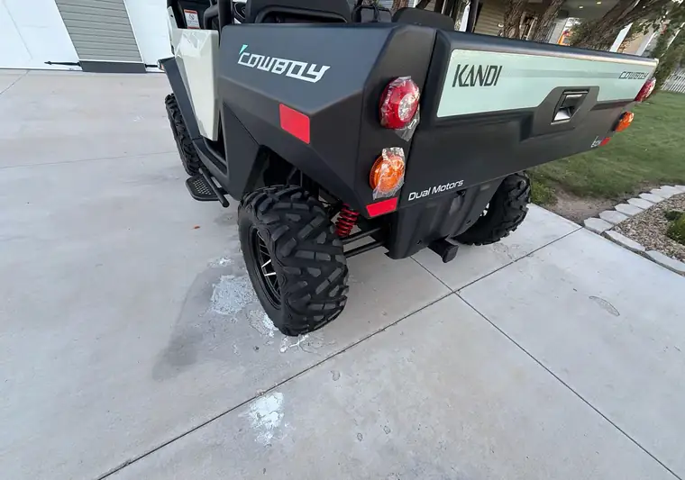 The same Kandi Cowboy on a driveway at delivery in Tabiona, Utah
