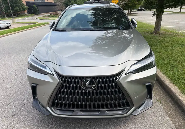 The same Lexus SUV parked on a street at delivery in Franklin, Tennessee