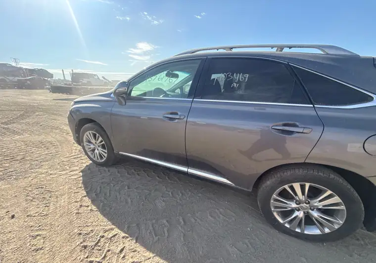 Gray 2013 Lexus RX 350 on a dirt lot at an IAA yard in Indianapolis, Indiana