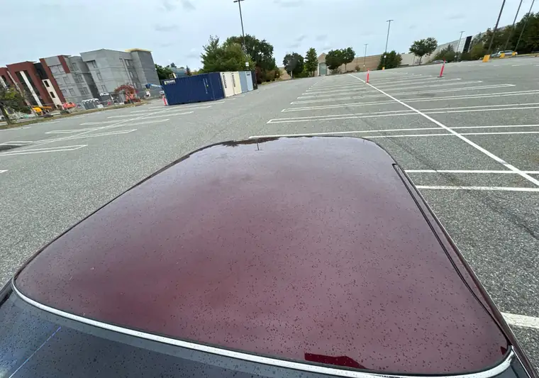 Burgundy 1991 Buick Riviera coupe in a parking lot in Peabody, Massachusetts