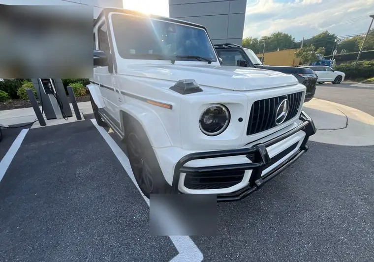White 2020 Mercedes-Benz G-Wagon outside a dealership in Towson, Maryland