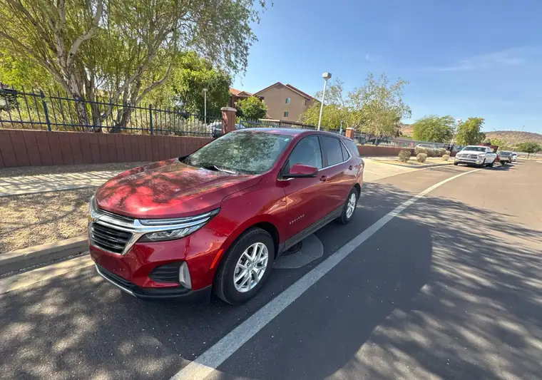 The same Equinox on a street at delivery in Glendale, Arizona