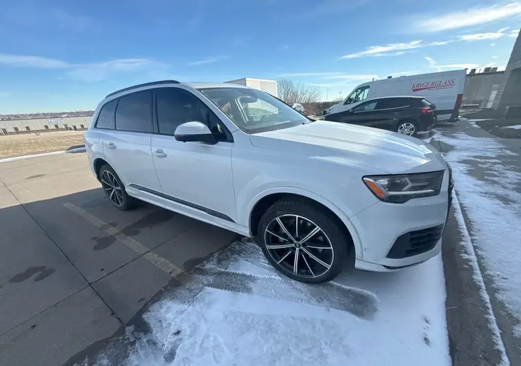 The same Audi Q7 in a parking lot at delivery in Omaha, Nebraska