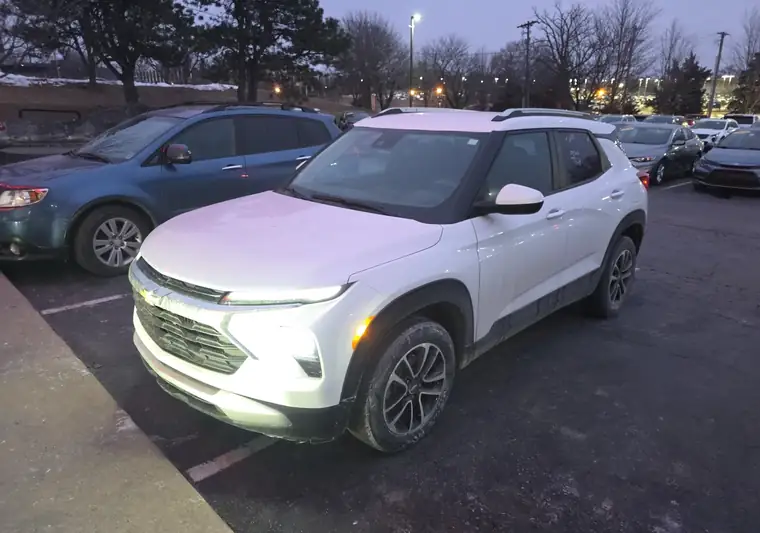 The same Trailblazer at a dealership lot at delivery in Merriam, Kansas