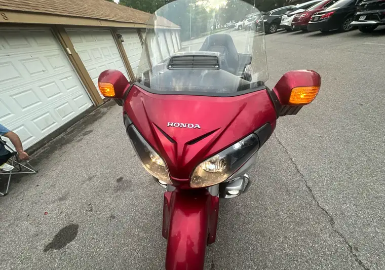 The same Gold Wing in a parking area at delivery in Toledo, Ohio