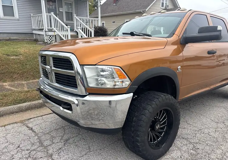 The same Ram 3500 on a street at delivery in Perryville, Missouri