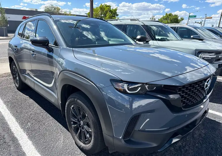 Gray 2026 Mazda CX-50 SUV at pickup at a dealer in Santa Fe, New Mexico