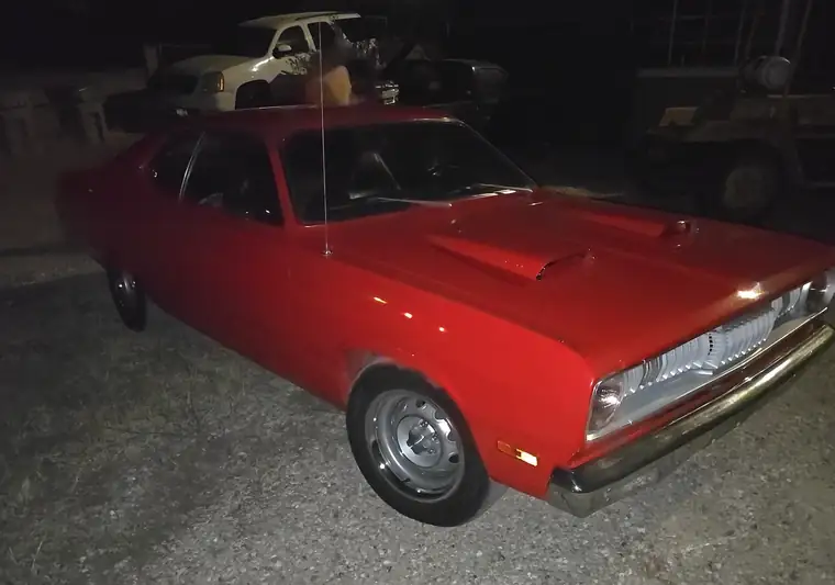 The same Duster at night at delivery in Boise, Idaho