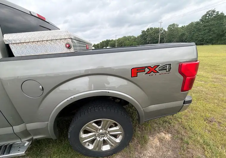 Gray 2020 Ford F-150 FX4 pickup at a dealer lot in McAlester, Oklahoma