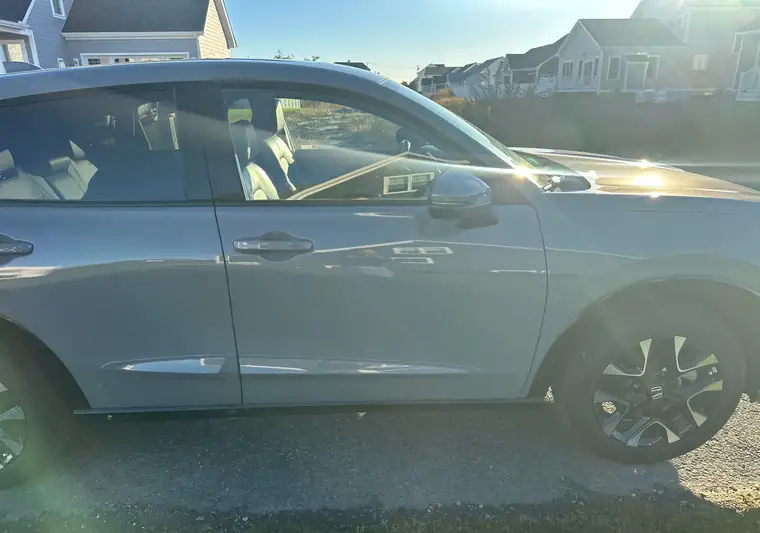 Gray 2026 Honda HR-V parked on a residential street at pickup in Middletown, Rhode Island
