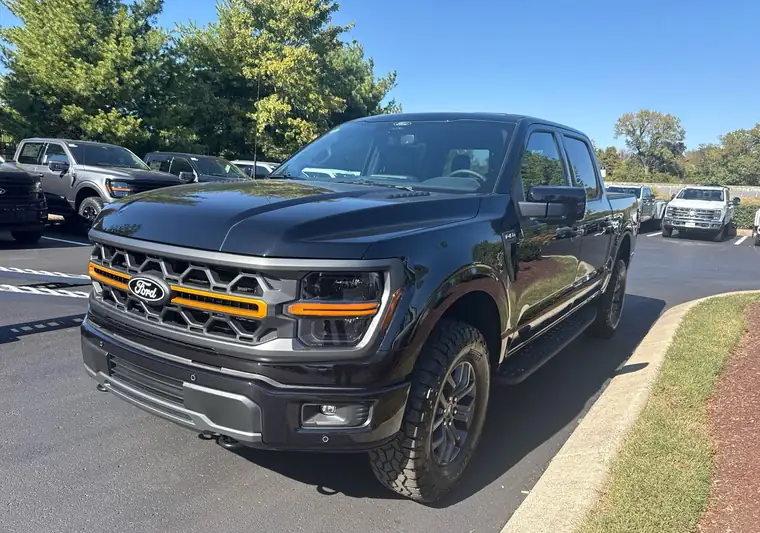 Black 2026 Ford F-150 Tremor in a dealership lot at pickup in Mount Juliet, Tennessee